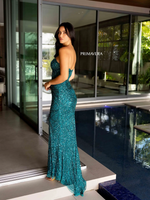 This dress features a strapless sweetheart neckline with a fitted silhouette and fully sequined fabric. The skirt has a slit allowing for easy movement. This dress is vibrant and could be perfect for your next prom or formal event.

PV 4130